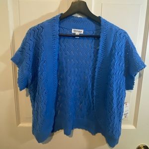 St. Johns Bay Blue Knit Sweater Jacket XL NWT